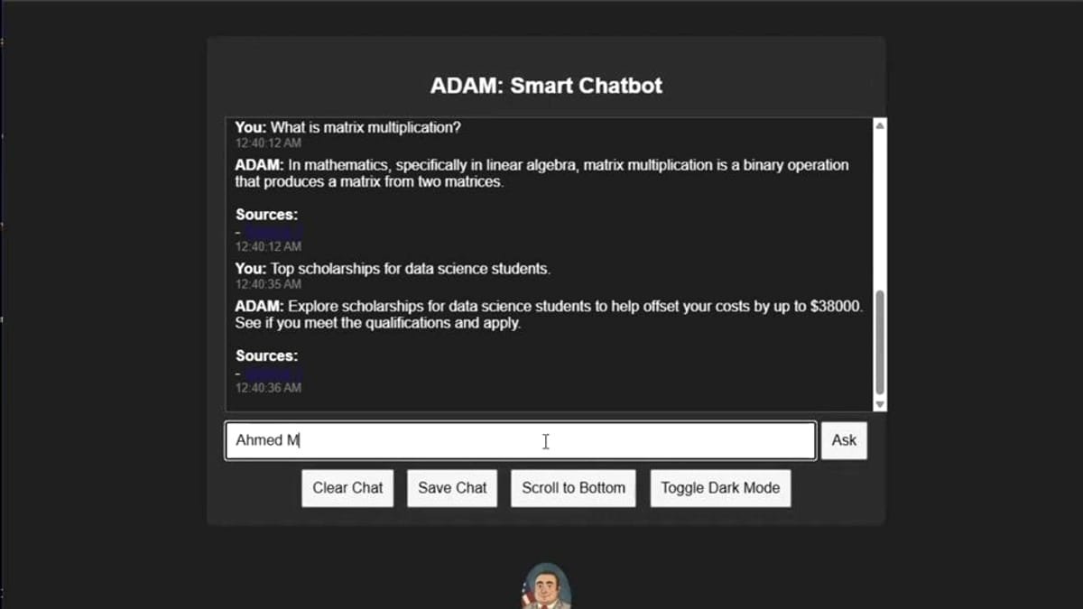 ADM Chat Retrieval Agent interface