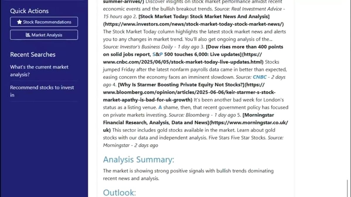 Monica Market Intelligence interface