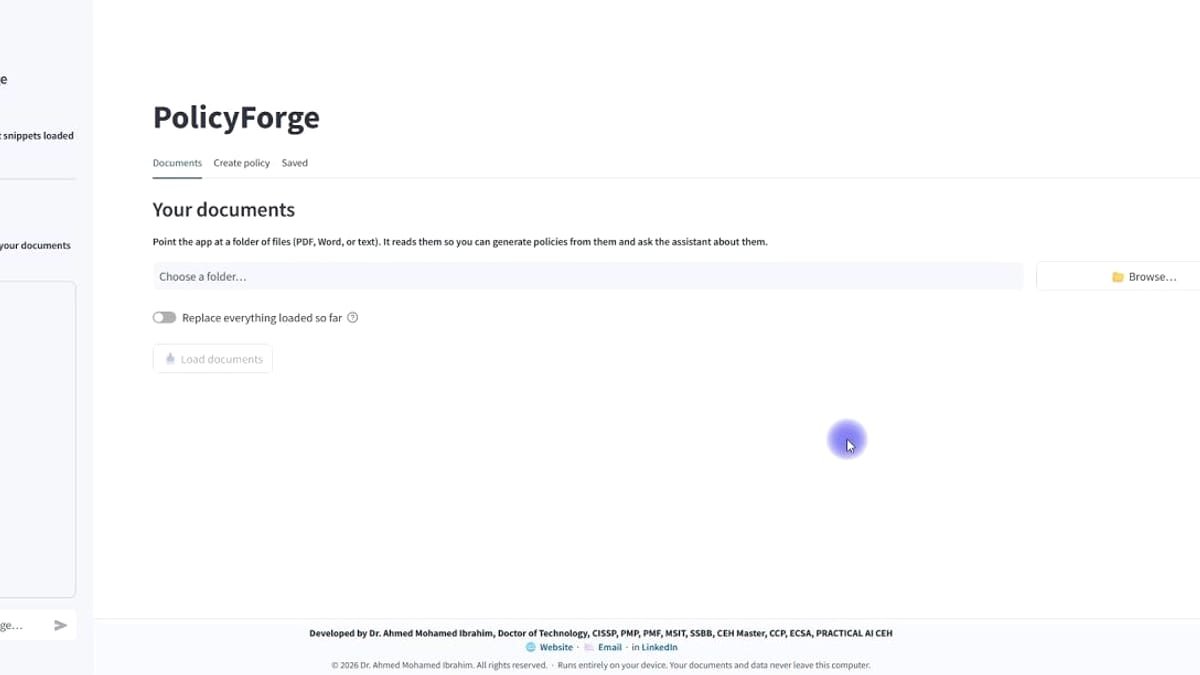 PolicyForge interface